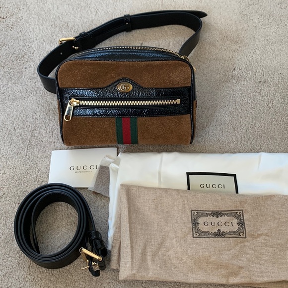 SOLD NEW Gucci Ophidia Suede Belt Bag - Picture 1 of 10